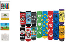 Brand New Retired 2019 Mens 12 Days of Socks Sz 10-13 Holiday Advent SUPER MARIO