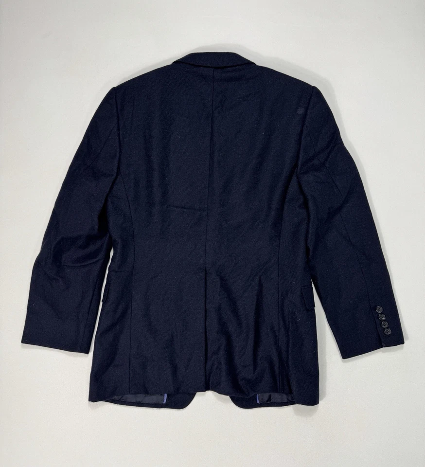 Blazer de lana de alpaca angora azul marino pecho 40” Versace Collection para hombre diseñador Foto 2 de 4