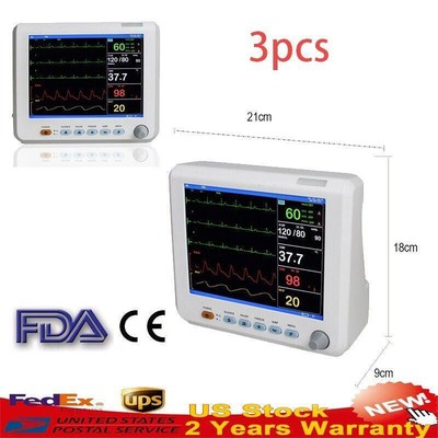 3* Patient Monitor ICU CCU Vital Sign 6 parameter ECG NIBP RESP TEMP SPO2 PR