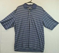 Kirkland Lightweight Blue Striped Short Sleeve Polo Shirt Mens Large