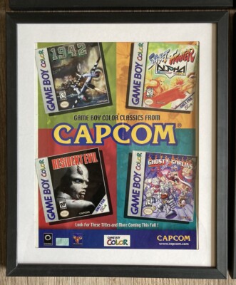 FRAMED 1999 Nintendo Game Boy Color Capcom ad/poster Video Game Wall Art