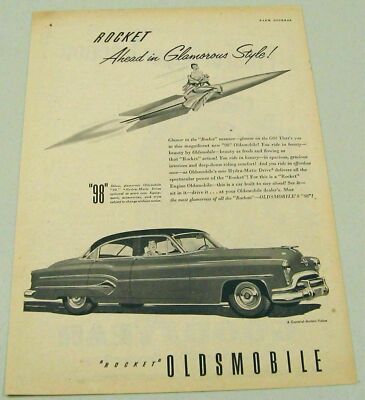 1951 Print Ad The 1952 Rocket Oldsmobile 98 Olds Hydra-Matic Drive