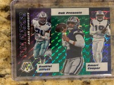 Dak Prescott / Elliott / Cooper 2020 Mosaic Green Flea Flickers Dallas Cowboys