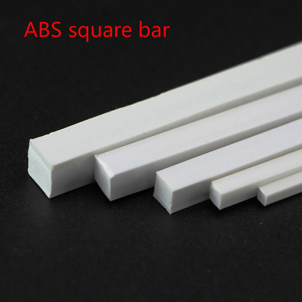 ABS Styrene Plastic Square Rod Bar Modeller Like Plastruct 1mm to 10mm Width