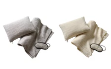 Ralph Lauren Home Cable Knit Cashmere Blanket Eye Mask Pouch Travel Set New $395