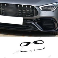 Front Bumper For Benz AMG CLA45 C118 Black Canards Lip Splitter Fins 2021-2022
