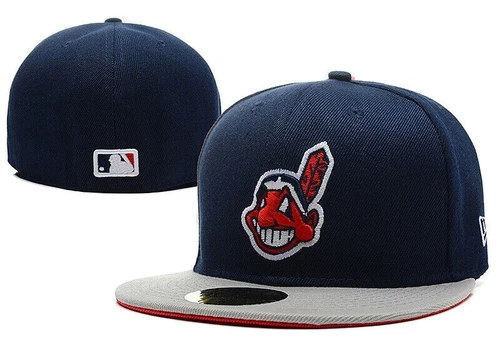 2025 Cleveland Indians Caps Full Closed Flat Fitted Men's Baseball Hats - Picture 7 of 24