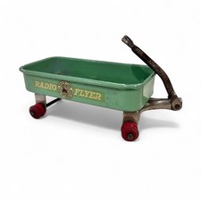 Vintage Miniature Green Radio Flyer Wagon, Metal, Radio Line Sold the World Over