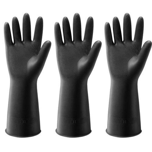 3 Pairs Dishwashing Gloves, Reusable Latex Cleaning Gloves for Housework Kitc...