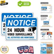 Video Surveillance Sign, All Activities Are Monitored - 2 Pack - 7 x 10 Inche...