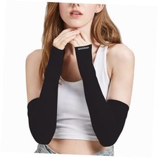Warmers Arm Sleeves Uv Protective Arm Sleeves Long Fingerless Gloves for Black