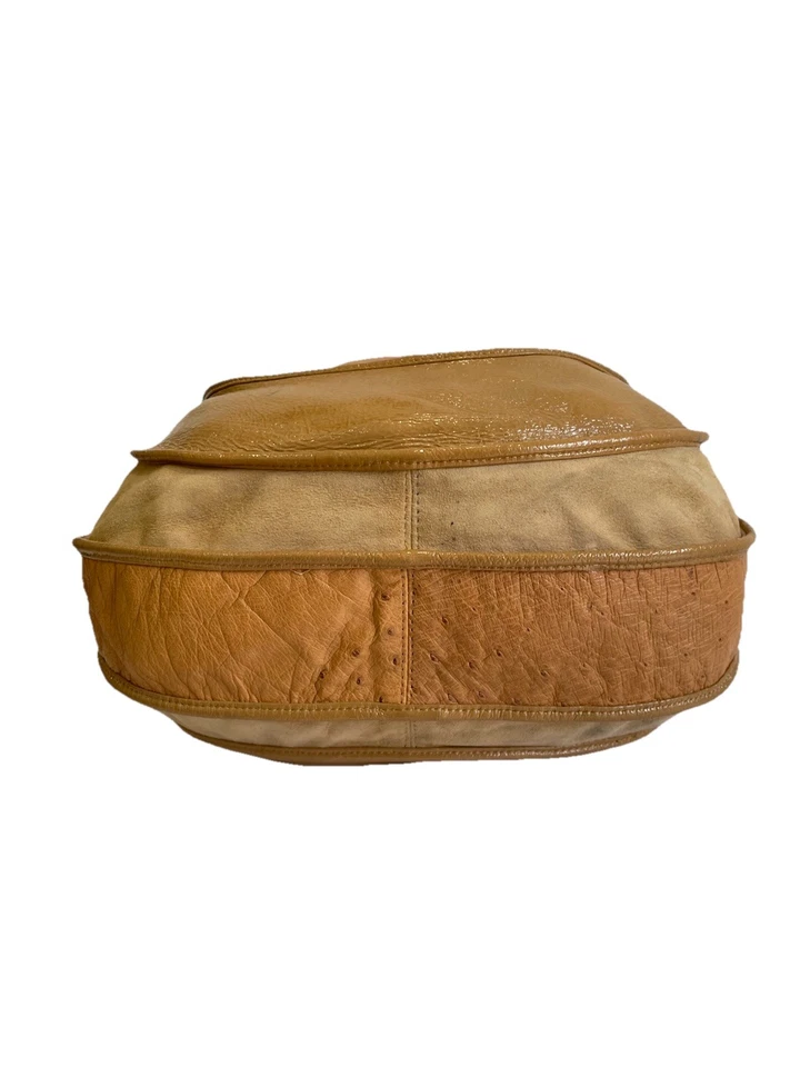 AS# Missoni Linea Giglio Handbag Made Italy Ostrich & Sheep Leather Tan Hobo Bag - Image 4 of 4