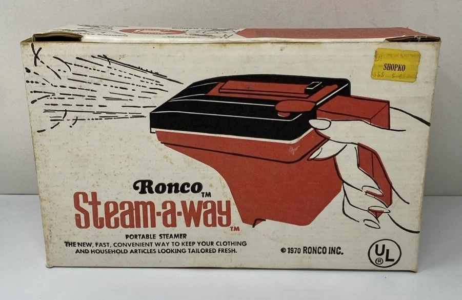 Vintage Steam-a-way Portable Steamer 1970 Ronco NOS Cream Color