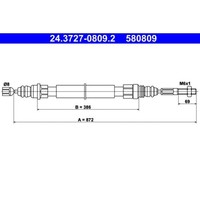 Seilzug Feststellbremse ATE 24.3727-0809.2 FüR Peugeot 405 I Break