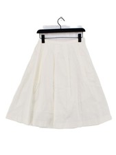 Uniqlo Women's Midi Skirt M Cream Cotton with Linen, Polyester Midi A-Line