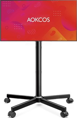 AOKCOS Rolling TV Stand - Mobile TV Stand on Wheels for 32-65 inch Flat/Curve...