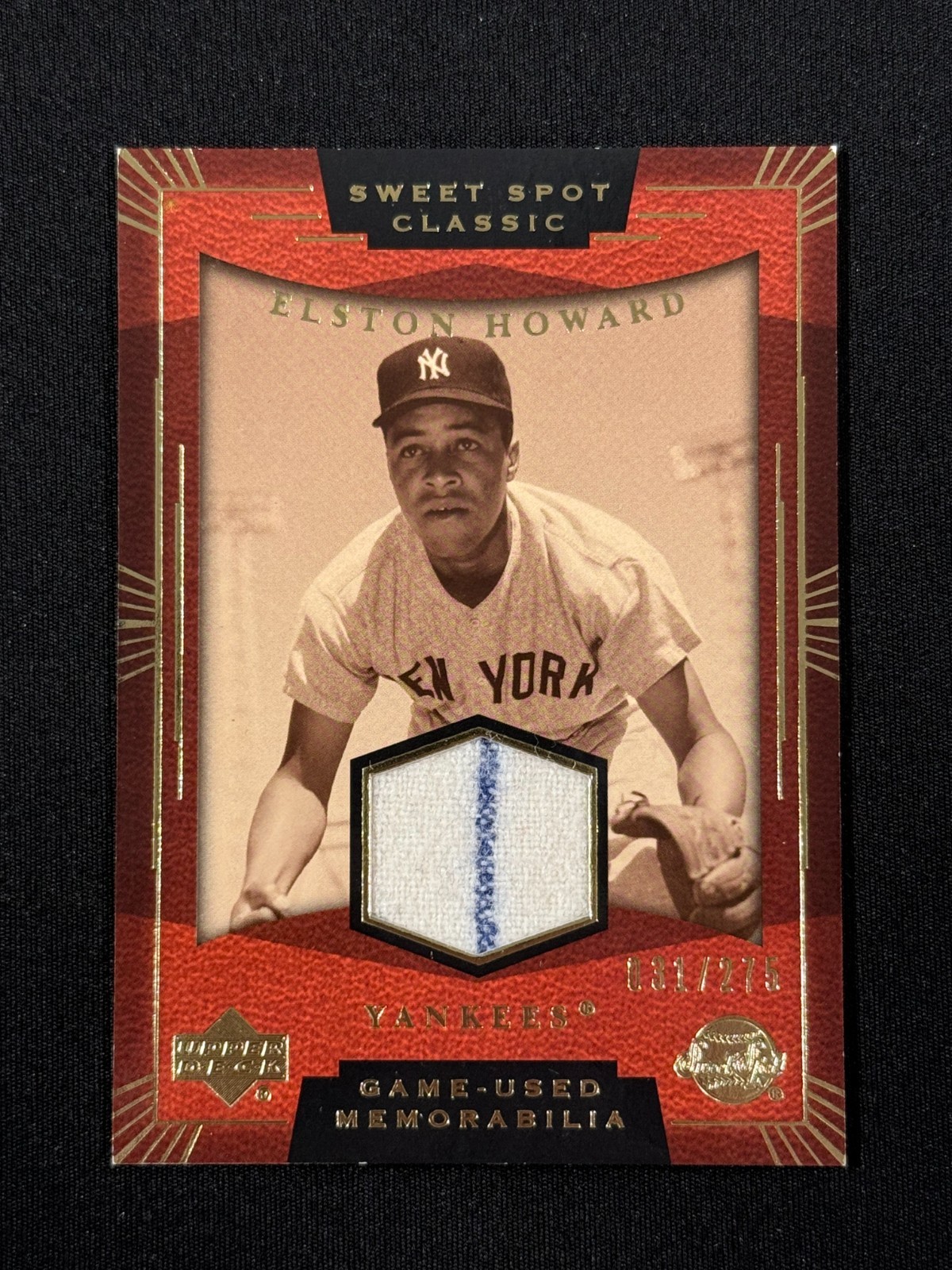 2004 Upper Deck Sweet Spot Classic - Elston Howard Game-Used Jersey /275 view 1