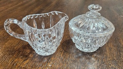 Vintage Gorham Crystal Set - Cream and Sugar with Lid