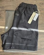 Essentials Fear of God Men's Black Cotton Sweat Shorts Strech Limo NWT Medium