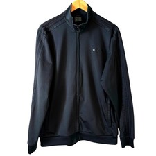 Adidas Men  s Tracksuit Jacket Essential 3 Stripe Black on Black Large Blokecore