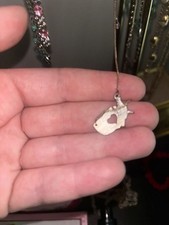 Sterling U.S.A. Heart Cut Out Pendant Necklace