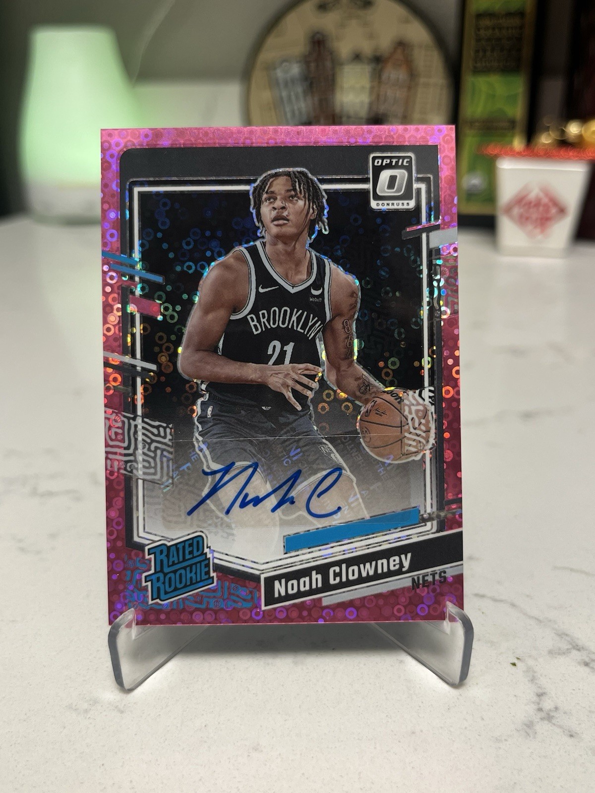 2023-24 Panini Optic Rated Rookie Noah Clowney Pink Fast Break Prizm Auto /25 SP