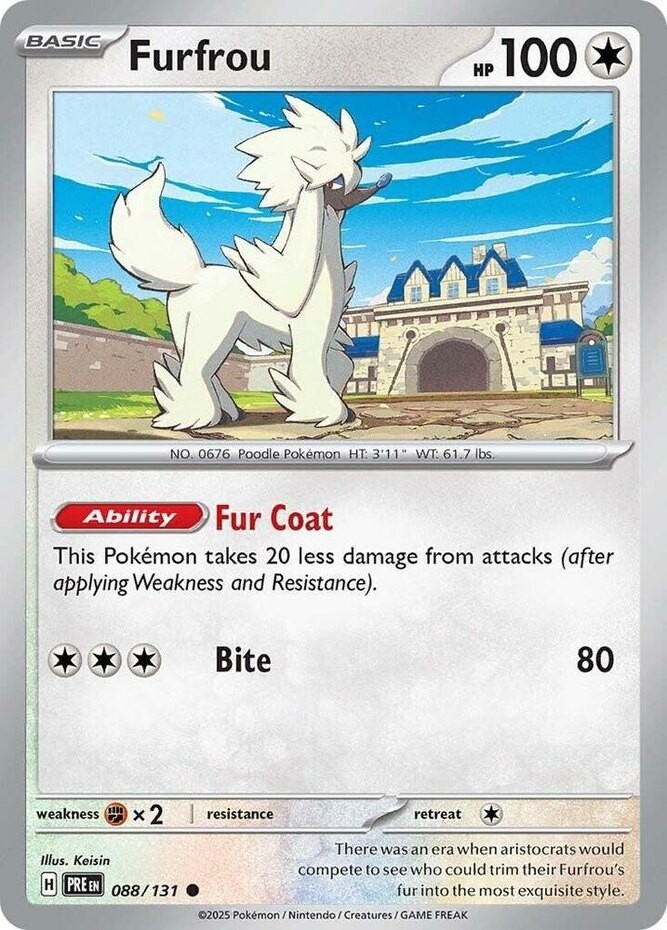 Pokemon Furfrou - 088/131 - Common NM-Mint Prismatic Evolutions