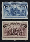 CKStamps: US Stamps Collection Scott#230 231 1c 2c Columbian Mint LH OG