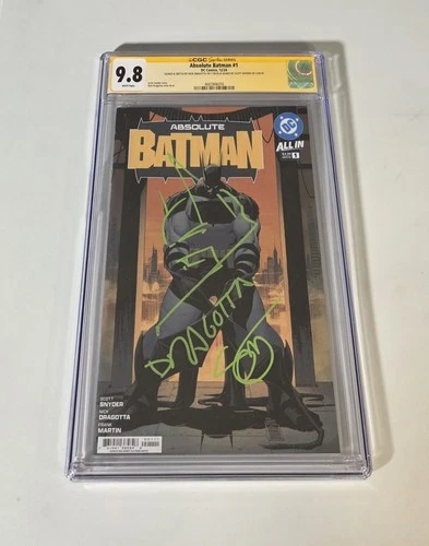 Absolute Batman #1 CGC SS 9.8 Graded 1st Print SIGNED SNYDER & DRAGOTTA + SKETCH