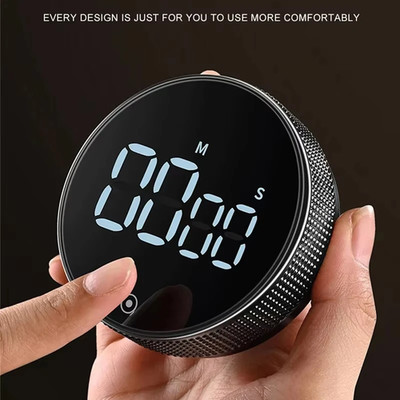 Magnetic Kitchen Timer Digital Countdown Stopwatch Rotary Dial Cooking Shower