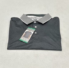 Hickey Freeman Men's Short Sleeve Polo Shirt, Black, Size XL