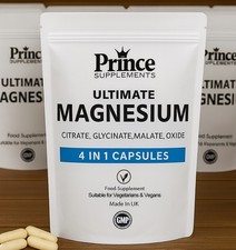 MAGNESIUM GLYCINATE 4-IN 1 CAPSULES 2000MG 120 FATIGUE BONE HEALTH MUSCLE 4.00 per thousand milligrams