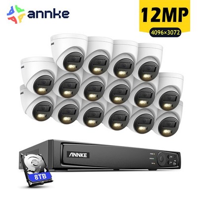 ANNKE 12MP PoE Überwachungskamera Aussen Set Farbige Nachtsicht 24/7 Überwachung