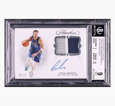 Luka Doncic 2018-19 NBA Panini Flawless RPA Rookie Patch Auto Prime /25 BGS 9/10
