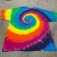 Liquid Blue Tie Dye Peace Sign XXL T-Shirt Hippie Festival Graphic Tee