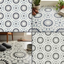 Mosaic Tile Vinyl Flooring Moroccan Patterned Lino Flooring Bathroom Kitchen