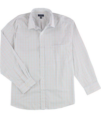 Club Room Mens Performance Button Down Dress Shirt, blue, 16 Neck