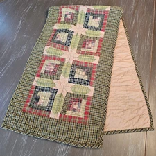 Tea Cabin Quilted Table Runner | VHC Brands Oak & Asher | Rustic Patchwork 14x48