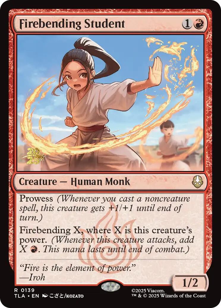Firebending Student [PRE 139] Foil NM EN MTG
