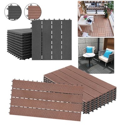 1qm WPC-Fliesen Terrassenfliesen Klickfliese Terrasse Holzfliese Gärten Balkone