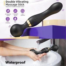 Silicone-Double-Head-Big-Full-Body-Massager-Vibrator-Mute Rechargeable 20 Speeds