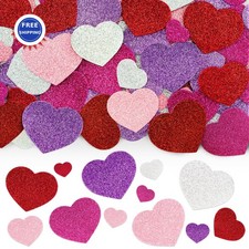 Heart Stickers 360Pcs Colorful Glitter Foam Hearts Shape Self Adhesive Anwyll