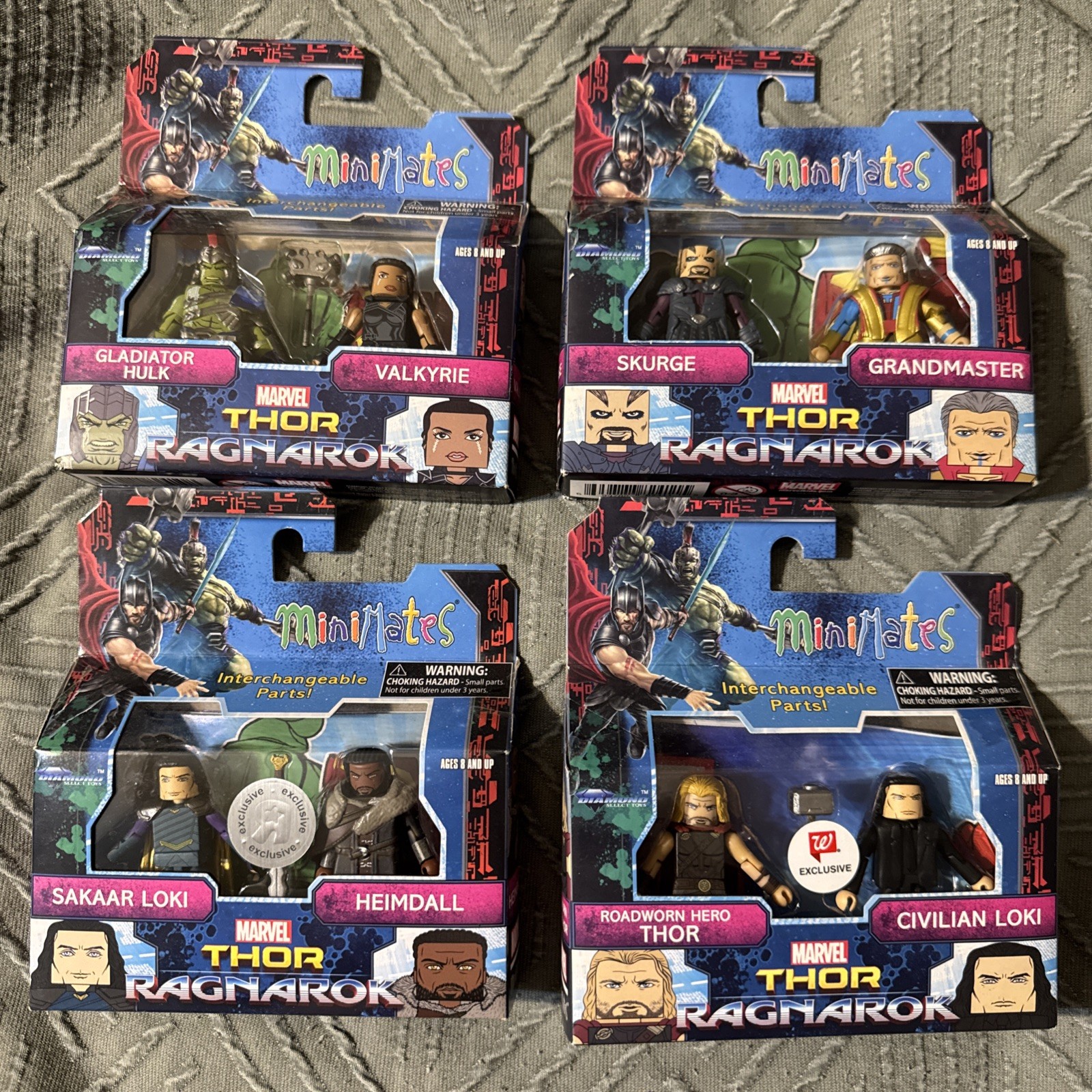 Marvel Minimates Thor Ragnarok Set of 4 Walgreen's Toys R Us Exclusive NEW HTF