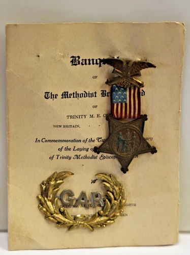 Civil War Veteran's GAR Medal & Hat Badge