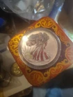 American Eagle Silver Coin Walking Liberty Design Colorized Flag