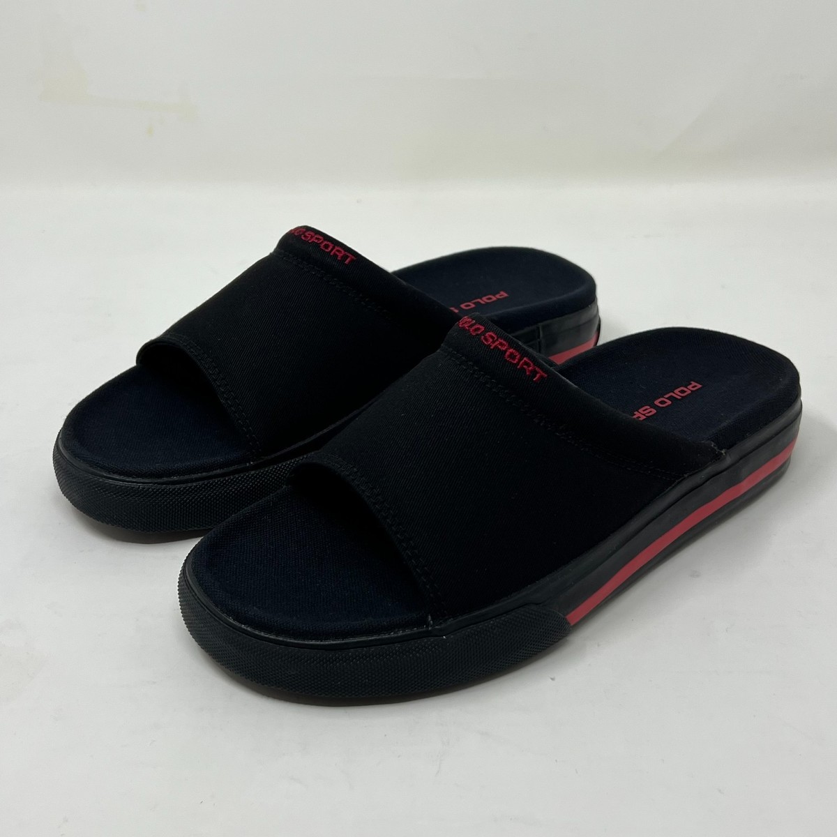 Polo Sport Ralph Lauren Black Twill Burma Slide Women display picture 2