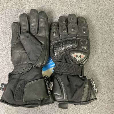 Motophoria Men's Leather Motorcycle Gloves Black Size S 14021 M42A