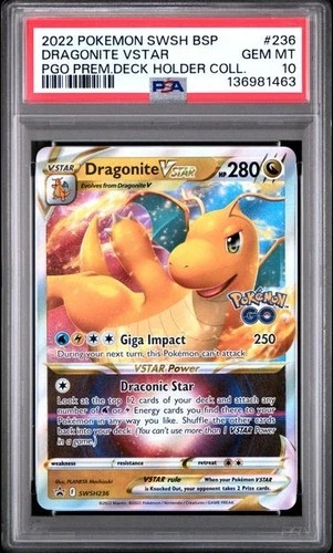2022 POKÉMON GO DRAGONITE VSTAR #SWSH236 PROMO PSA 10 GEM MINT
