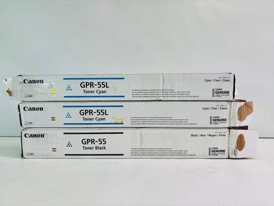 2 Open Genuine Canon iR Advance C5540i II Cyan & Black Toner GPR-55LC, GPR55K
