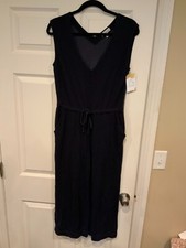 Allison Joy Navy Blue V-Neck Sleeveless Jumpsuit, Size XS